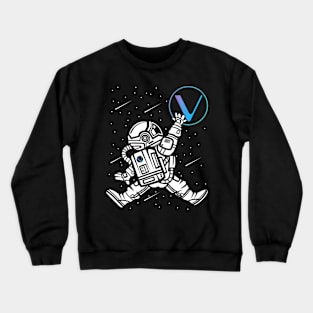 Astronaut Vechain Crypto VET Coin To The Moon Token Cryptocurrency Wallet Birthday Gift For Men Women Kids Crewneck Sweatshirt